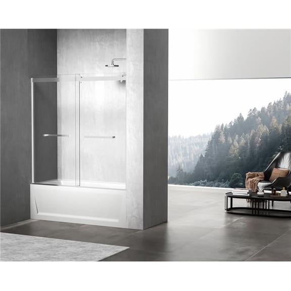 Elegant Kitchen & Bath TD222-6060PCH 60 x 2.56 x 60 in. Tub Door - Polished Chrome