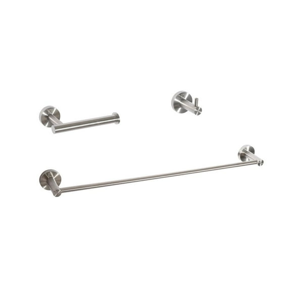 Elegant Kitchen and Bath Freya 3-Piece Bathroom Hardware Set in Brushed Nickel