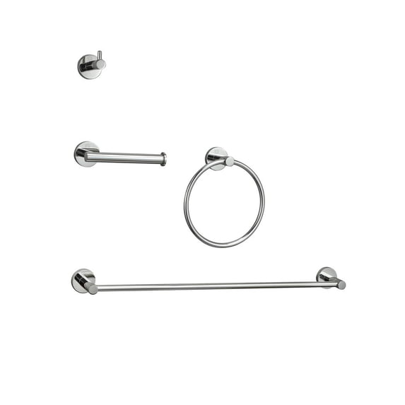 Elegant Kitchen and Bath Freya 4-Piece Bathroom Hardware Set in Chrome