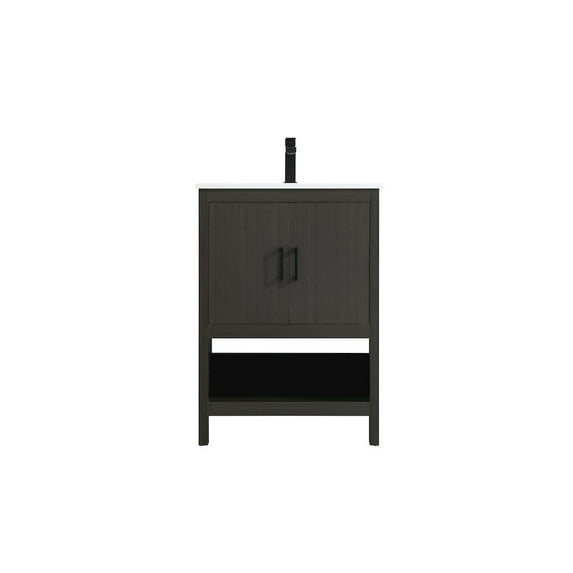 Elegant Kitchen and Bath Ira 24 Inch Single Bathroom Vanity In Mocha Brown