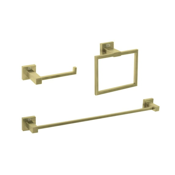 Elegant Kitchen and Bath Isla 3-Piece Bathroom Hardware Set in Brushed Gold