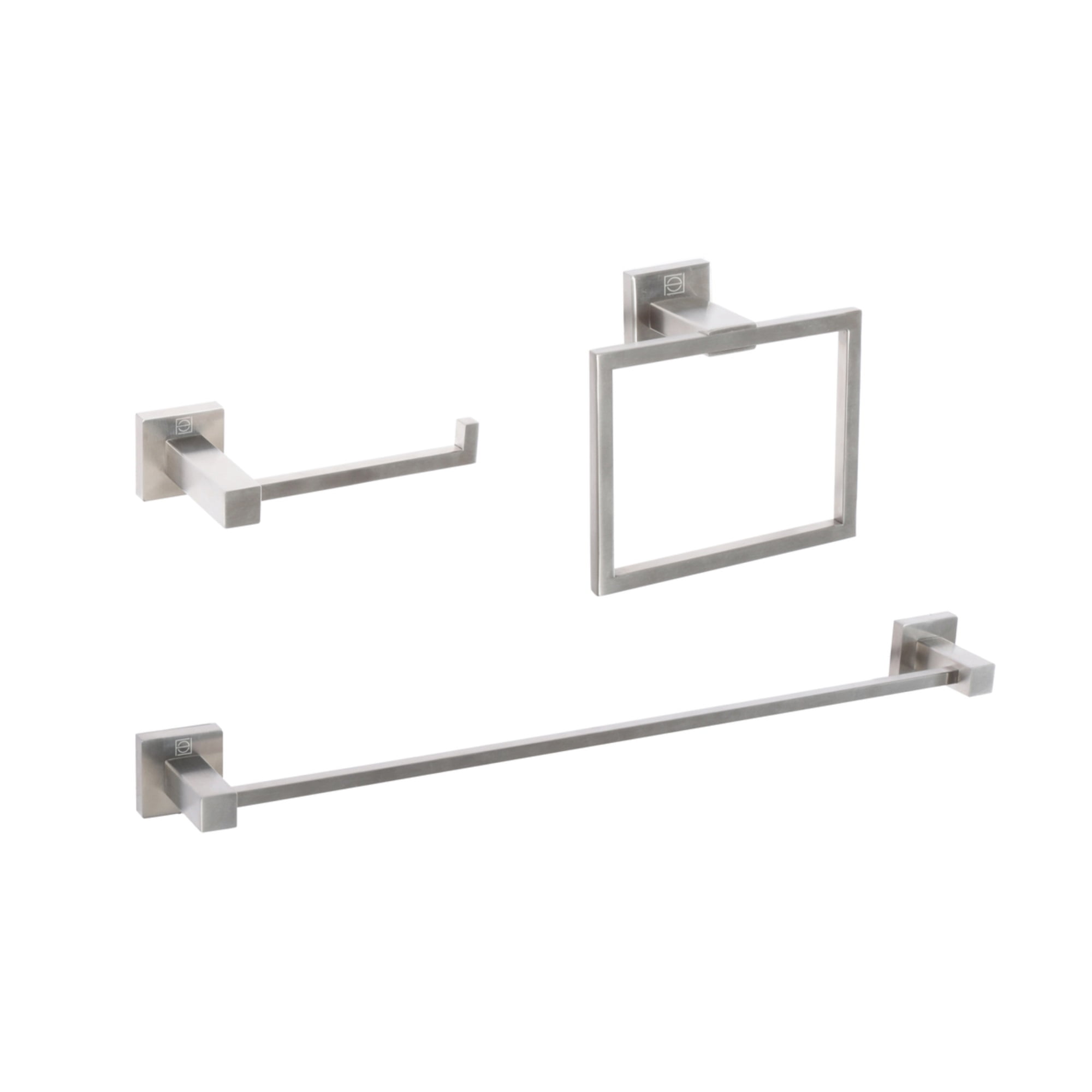 Brushed Nickel 3-Piece Stainless Steel Bathroom Hardware Set