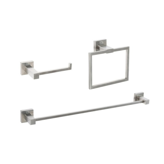 Elegant Kitchen and Bath Isla 3-Piece Bathroom Hardware Set in Brushed Nickel