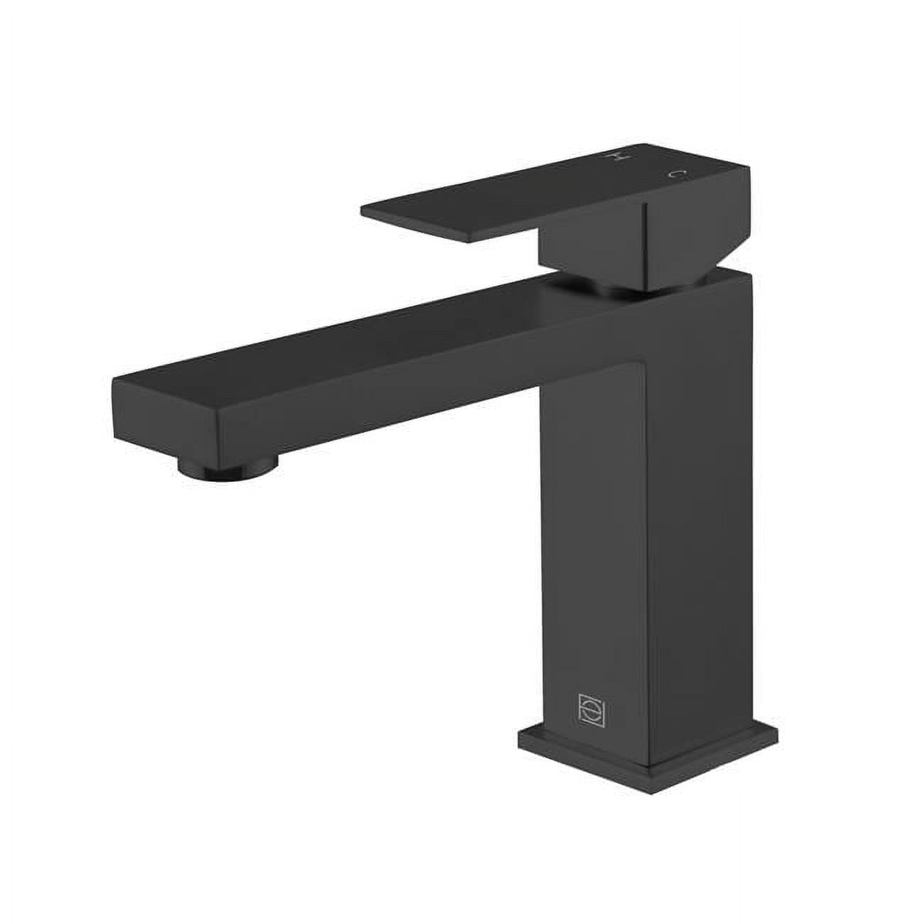 Matte Black Stainless Steel Single-Handle Bathroom Faucet
