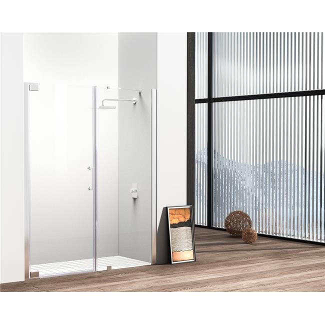 60 x 72 Polished Chrome Semi-Frameless Hinged Shower Door