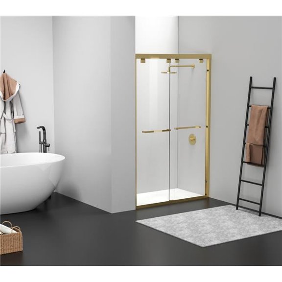 Elegant Kitchen & Bath SD303-4876BGD 76 x 2.36 x 48 in. Shower Door - Brushed Gold