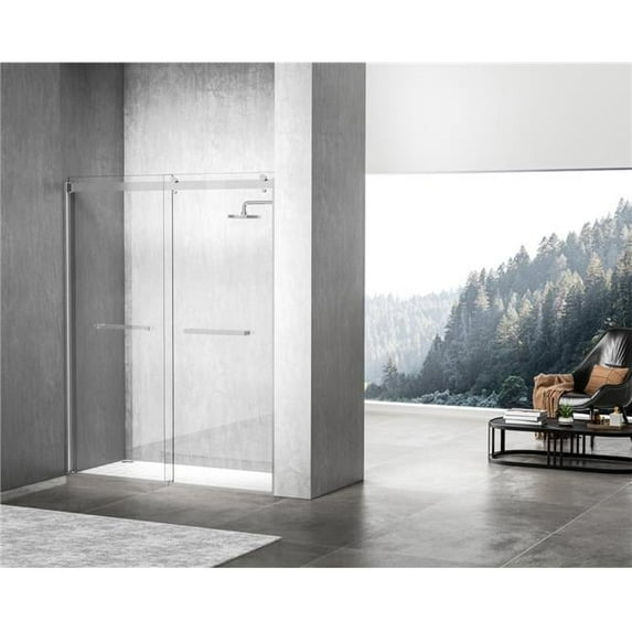 Elegant Kitchen & Bath SD202-6076PCH 60 x 76 in. Darwin Frameless Shower Door, Polished Chrome