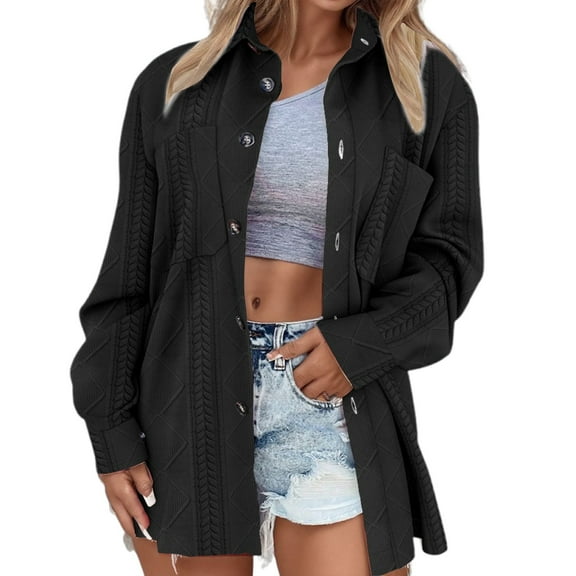 Elegant Knit Cardigan Featuring Lapel Button Front Design Cozy Solid And Patterned Sweater Coat For Autumn Winter Seasons Women Casual Dress Sweater Long Sleeve Hoodie Womens Long Hooded Sweatshirt