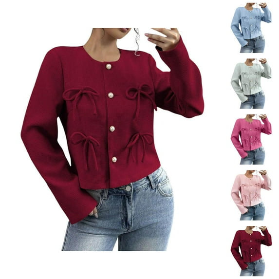Elegant Knit Cardigan Sweater Long Sleeve Open Front Casual Lightweight Outerwear For Autumn Season Cardigan Sweaters for Women