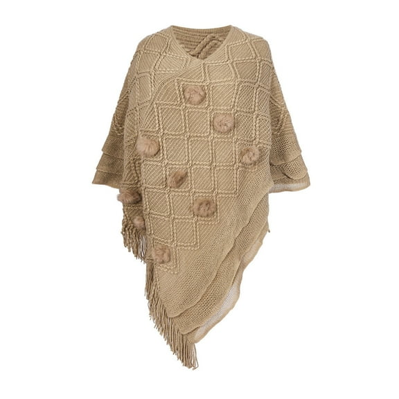 Elegant Knitted Women's Winter Poncho Shawl Coat Sweater Cardigan Cape Outerwear