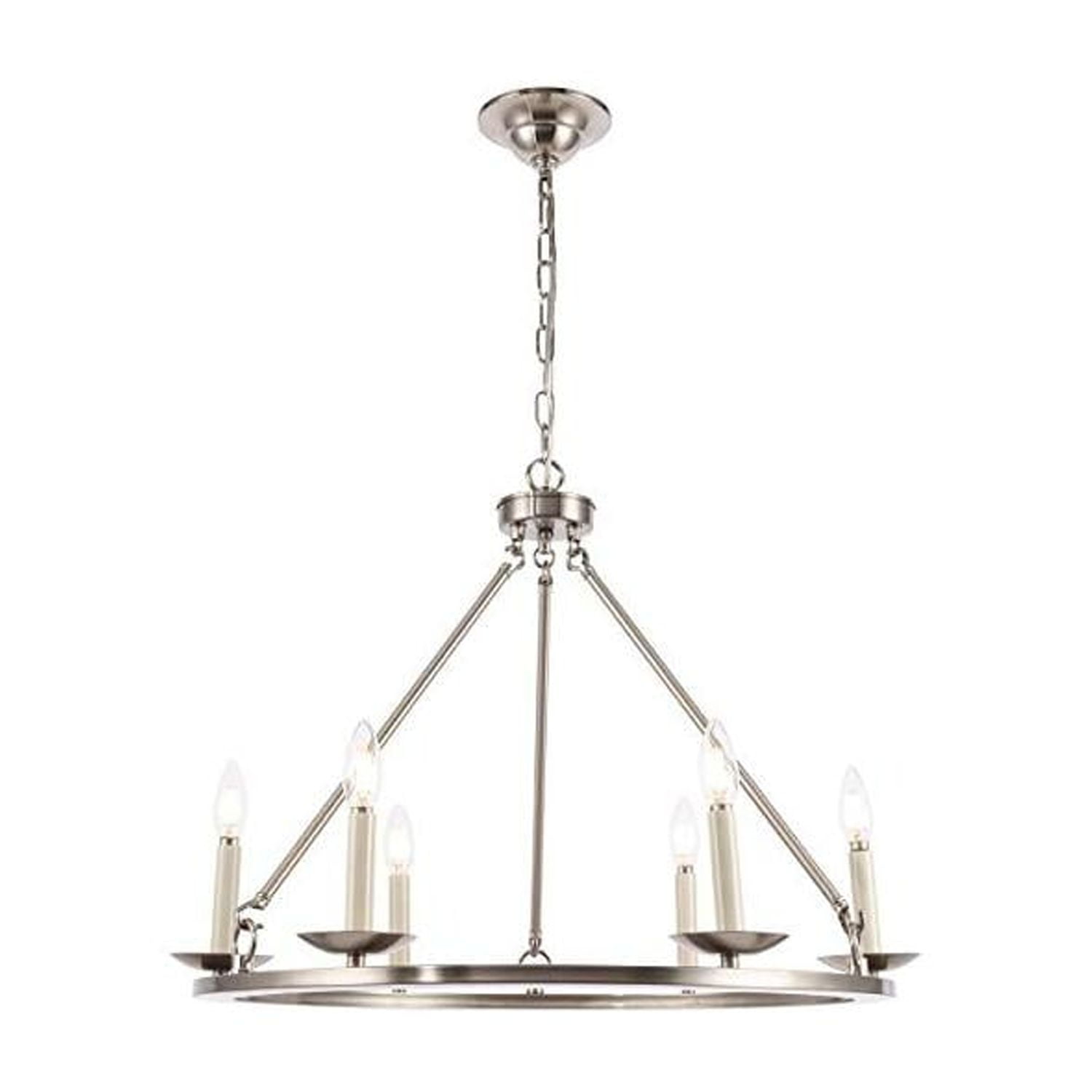 Burnished Nickel 26" Contemporary Candle-Style Chandelier