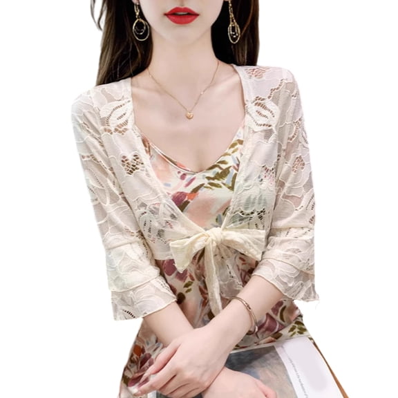 Elegant Lace Cardigan Tie Shawl Bridal Scarf Capelet For Wedding Dresses Evening Gowns Event
