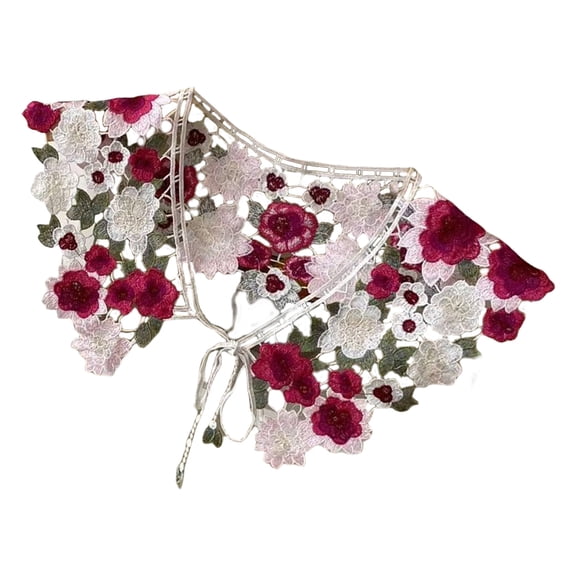 Elegant Lace Crochet Shawl Decorative Flower Collar For Women Breathable And All Matching Great For Various Occasion