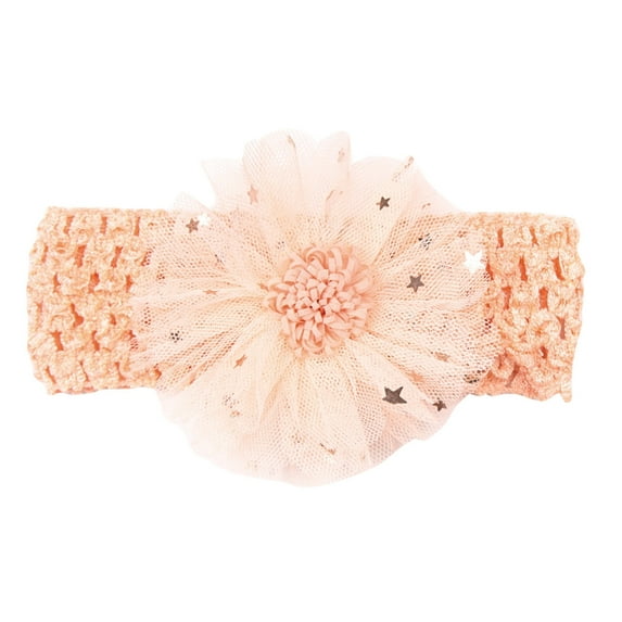 Elegant Lace Flower Hairbands for Toddler Baby Girls and Boys Soft Elastic Headwear Accessories,Color:Rose Gold