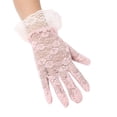 thumbnail image 1 of Elegant Lace Gloves for Women Full Finger Floral Lace Gloves with Ruffle Wrist for Wedding Party Prom, 1 of 3
