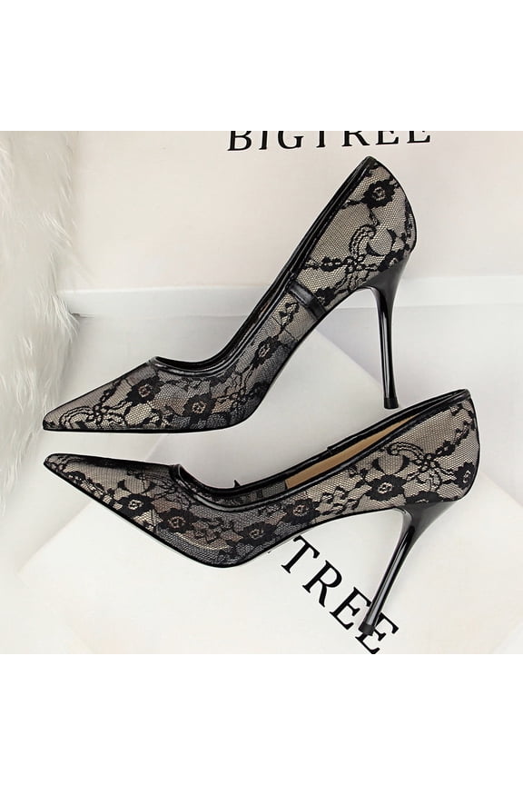 Elegant Lace High Heel Pumps