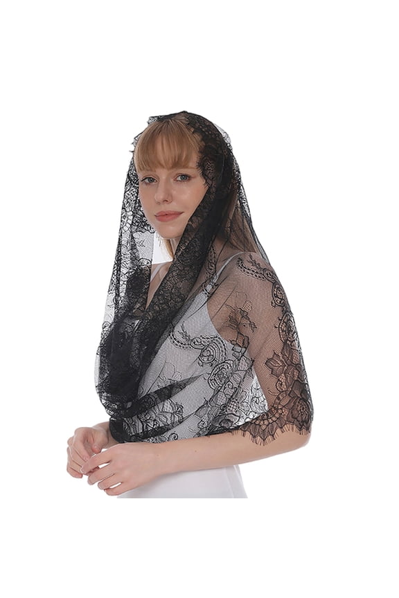 Elegant Lace Hijab Veil Hair Styling Mantilla Head Scarf For Formal Event Casual Wear Soft Breathable Latin Veils