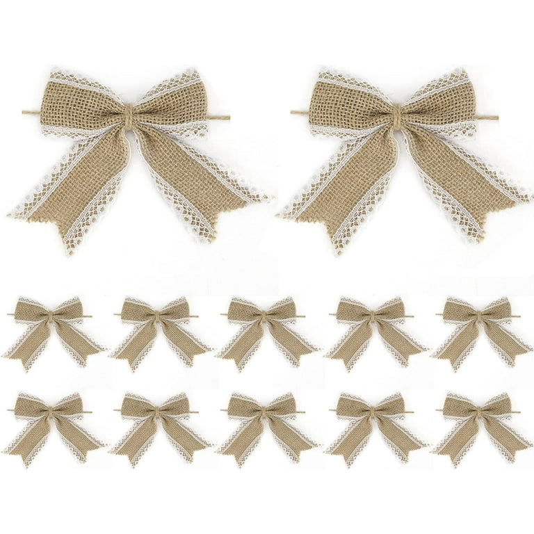 Burlap Pull Bows Set of 12 - Save-On-Crafts