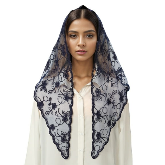 Elegant Lace Mantilla Veil Church Veil Scarf for Catholic Bride Veil Catholic Chapel Scarf Ethnic Headwear Party Supply