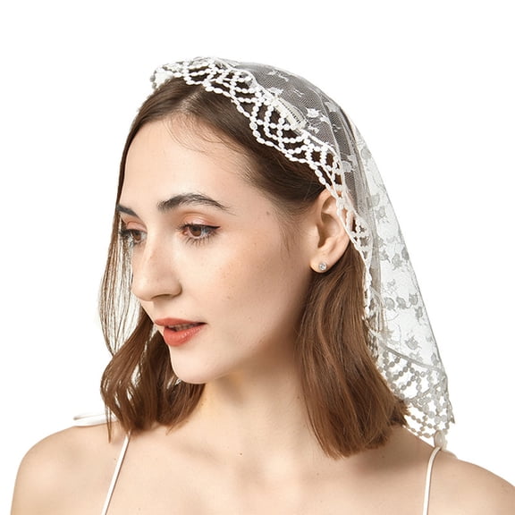 Elegant Lace Mantilla Veil for Wedding Traditional Hijab Veil Church Headcovering for Catholic Chapels Religious Ceremony