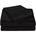 thumbnail image 1 of Elegant Lace Microfiber Sheet Set Black / Twin XL, 1 of 1