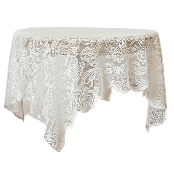 Elegant Lace Openwork Designs Dining Tablecloth Breathable Polyester Fabric for Wedding Party Home Decoration