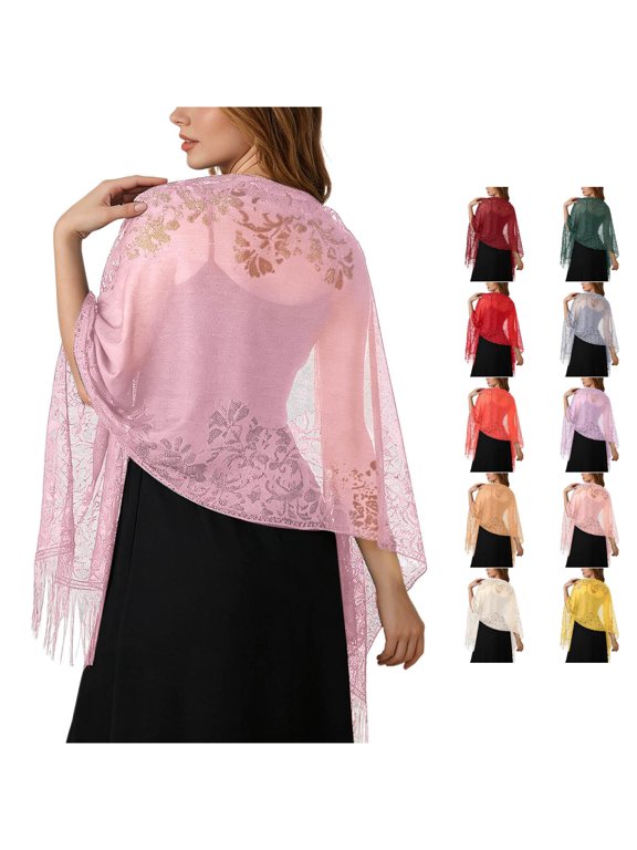 Elegant Lace Shawl Wrap for Wedding Bride Bridesmaid Evening Dress Cheongsam And Party Banquet Neck Scarf Women Winter