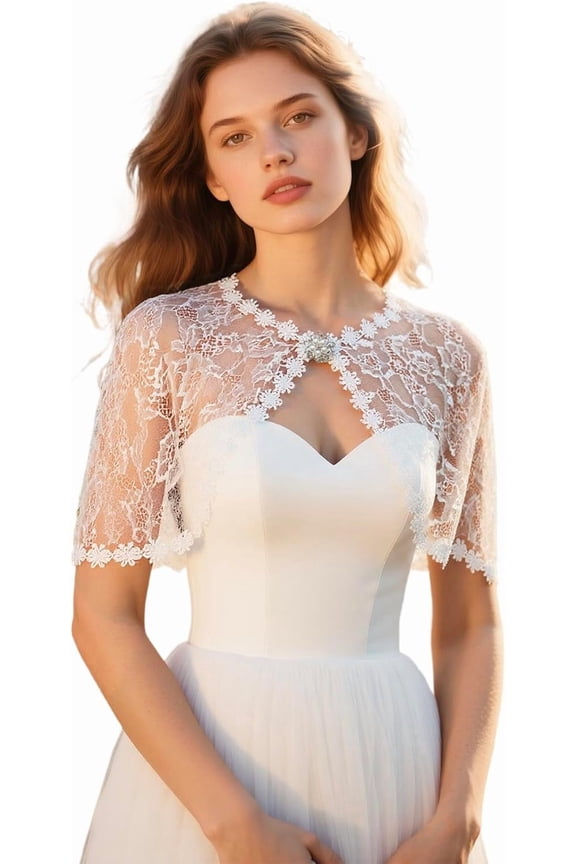 Elegant Lace Shawl for Women, Floral Lace Shawls and Wraps for Weddings Party Guest Bride Bridesmaid