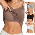 thumbnail image 1 of Elegant Lace Trim Tank Top With Built In Bra And Back Smoothing For Everyday Wear Womens Sleeveless Tee Shirts, 1 of 6
