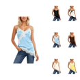 thumbnail image 1 of Elegant Lace Trimmed Sleeveless Silk Camisole Top – Boho Long Flowy Tank for Everyday Comfort & Versatile Layering, 1 of 4