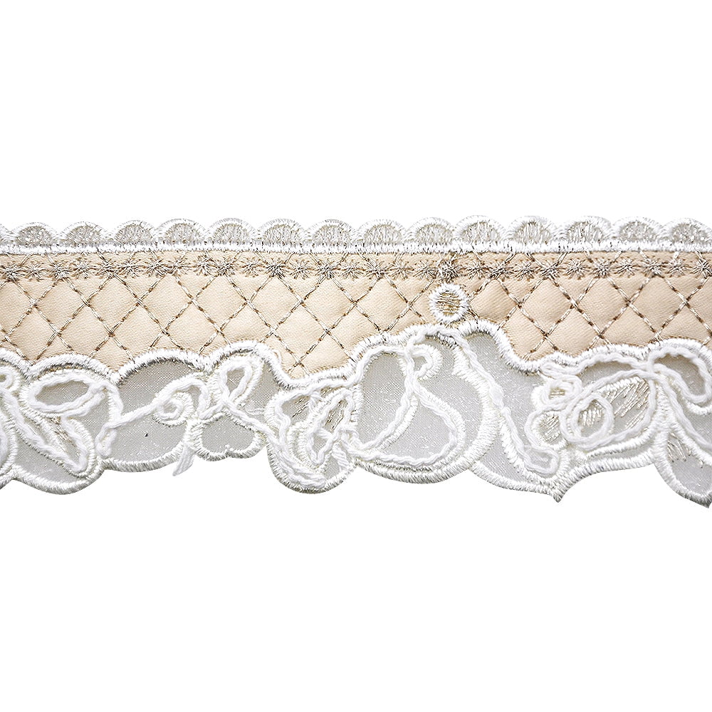Elegant Lace Trimming - 4" Width (25 Yard Roll) BR-7542-24 Cream