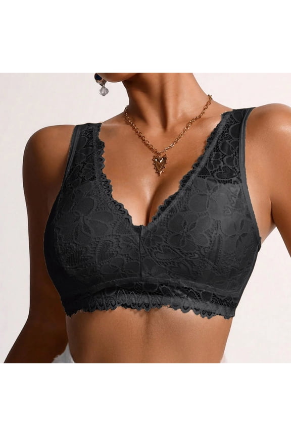 Elegant Lace Underwire Bra for Seamless Support with Everyday Comfort Versatile Classic Design for All Seasons Non-Restricted Fit, M, Black