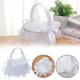 thumbnail image 1 of Elegant Lace Wedding Flower Girl Basket with Handle, Decorative Bridal Flower Basket for Wedding Ceremony Party and Home Decoration, 1 of 7