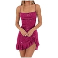thumbnail image 1 of Elegant Ladies Glitter Party Dress with Back Lace Strap and Leaf Edge Sleeveless Design for Events, 1 of 5