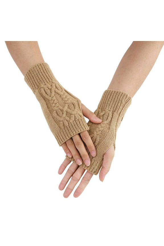 Elegant Ladies Knit Fingerless Gloves with Convertible Mittens and Floral Fashion Design for Stylish Winter Wear