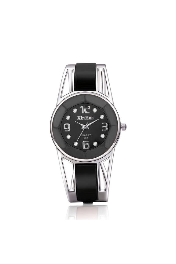Elegant Lady Retro Quartz bracelet Watch - Alloy case and strap, black dial with accents, Roman numerals, Middle East series, luxurious timepiece, exquisite style, decorative version
