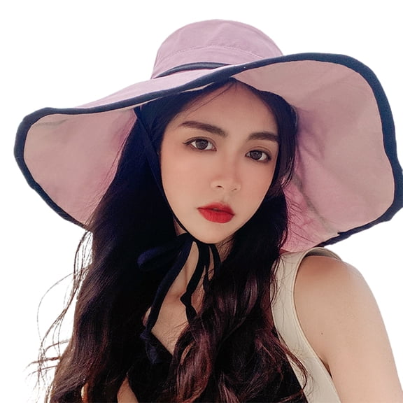Elegant Lady Sun hat,Large Brim Double-sided Wearable Sun hat,Summer Vacation Out Necessaries,Comfortable Sun Proof Simple Design Elegant Women Hat