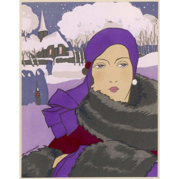 Elegant Lady Well Wrapped Up For Winter Poster Print By Mary Evans Picture Library (24 X 36)