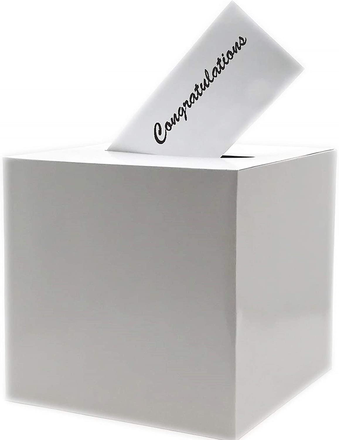 Elegant Large 10Inch White Money Box Keepsake Wedding Reception and