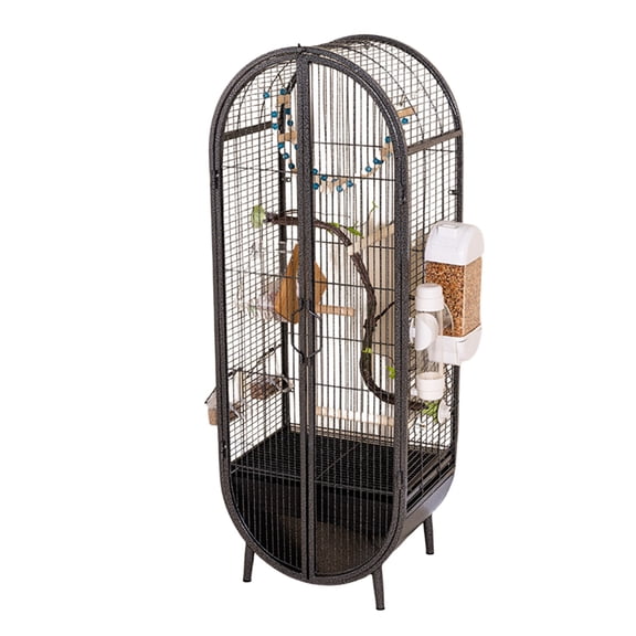 Elegant Large Bird Cage with Support Legs, Metal Birdcage with Accessories, 39.4in Luxury Parrot Aviary for Lovebirds, Cockatiels, Grey Parrots