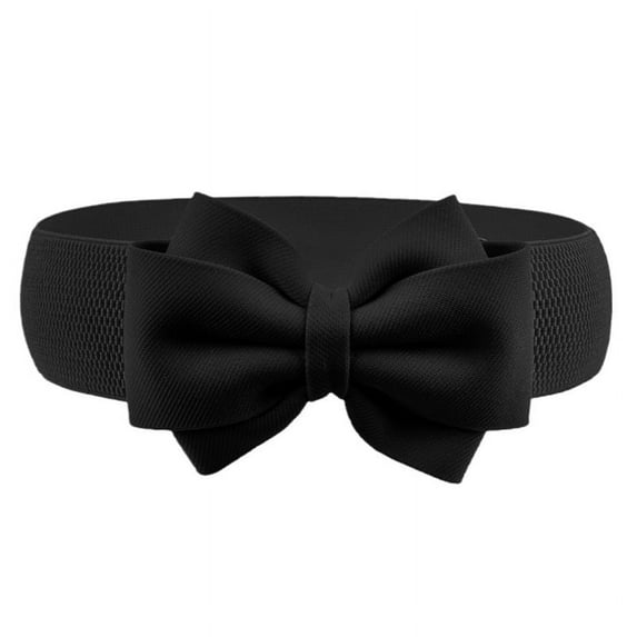Elegant Large Bow Elastic Belts Women Wide Side Waistband Dress Female Dress Coat Clothing Decoration Belt All-match Exquisite