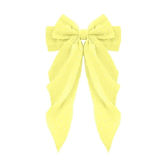 Elegant Large Chiffon Bow Hair Barrettes For Women Polka Spring Clip Back Head Hair Accessories