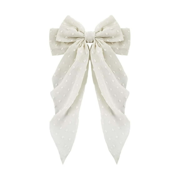Elegant Large Chiffon Bow Hair Clip For Women Polka Barrettes Back Head Spring Hair Accessories