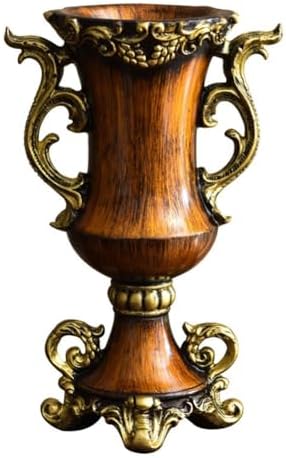 Elegant Large Flower Vases Table Centerpiece for Kitchen Dining Living Room Home Decor, European Retro Tall Big Retro Resin Flowers Chinese Vases for Bedroom Decorations, 11.8X