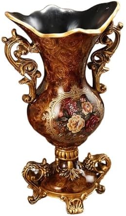 Elegant Large Flower Vases Table Centerpiece for Kitchen Dining Living Room Home Decor, European Retro Tall Big Retro Resin Flowers Chinese Vases for Bedroom Decorations, 16.53x10.2in