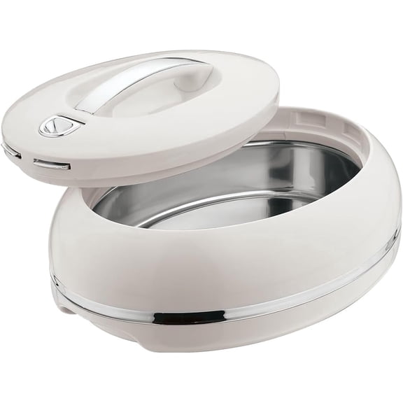 Pinnacle Insulated Oval Casserole Dish 3.15 qt Hot Pot Food Warmer/Cooler – Silver