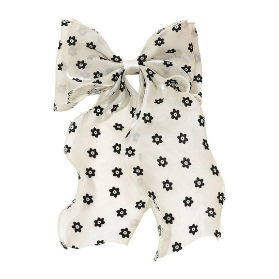 Elegant Large Silk Hair Bow Clips For Women And Girls French Ribbon Hair Accessories With Long Tail Design