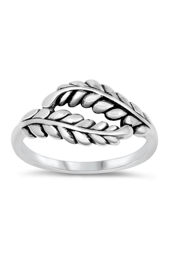 Elegant Laurel Leaf Wrap Wheat Ring .925 Sterling Silver Band Jewelry Female Male Unisex Size 6