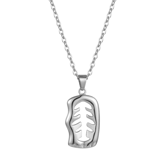 Leaf Frame Pendant Necklace for Women, Minimalist Nature Inspired Open Leaf Design Chain Necklace, Elegant Fashion Jewelry for Daily Wear and Gift