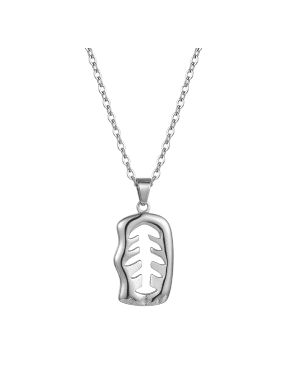 Leaf Frame Pendant Necklace for Women, Minimalist Nature Inspired Open Leaf Design Chain Necklace, Elegant Fashion Jewelry for Daily Wear and Gift